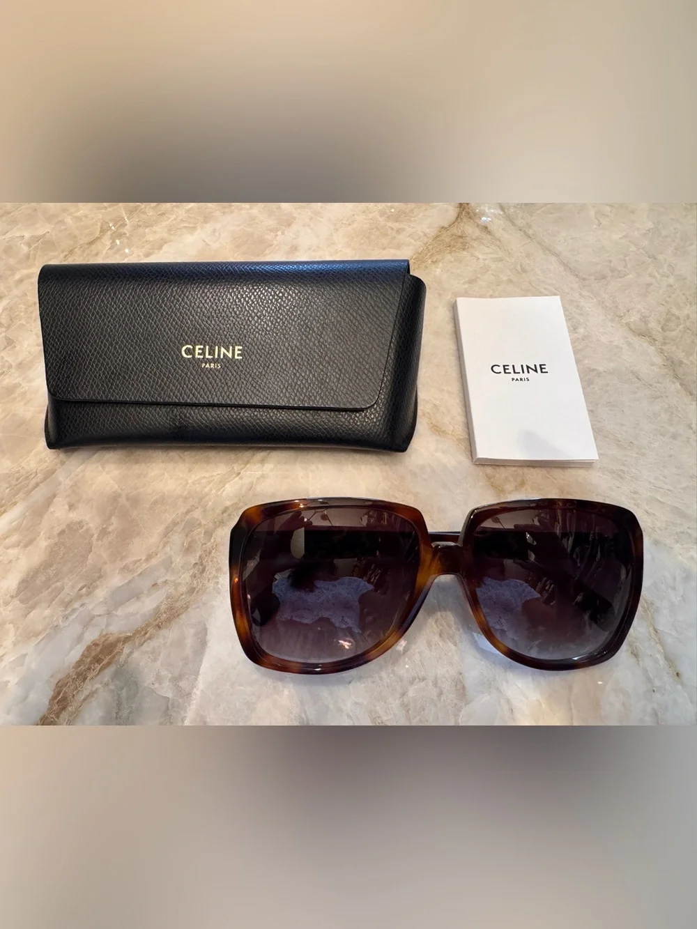 Celine oversized blonde Havana sunglasses